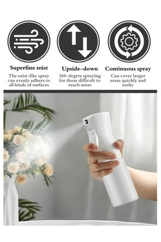 Hair Spray Misting Bottle, 200ml Refillable Fine Mist Sprayer Bottle, Ultra Fine Continuous Water Mister For Salon, Gardening, Plants & Skin Care - view 2