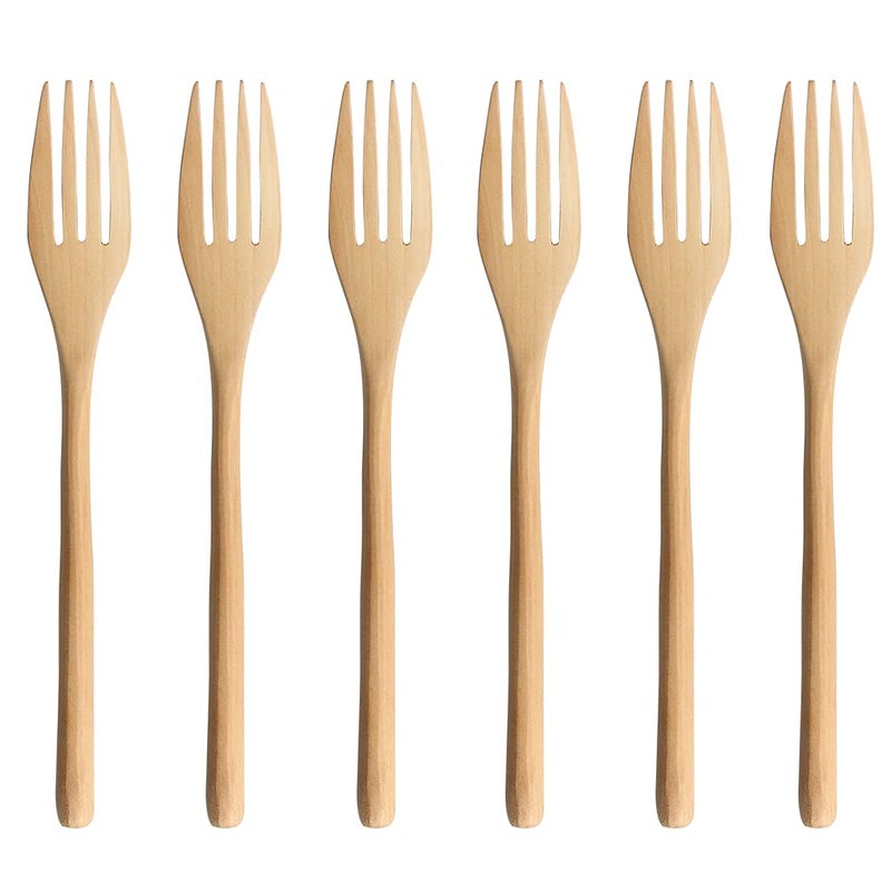 ForksWooden Forks AOOSY 6 Pieces Japanese Wood Salad Dinner Fork for Adult