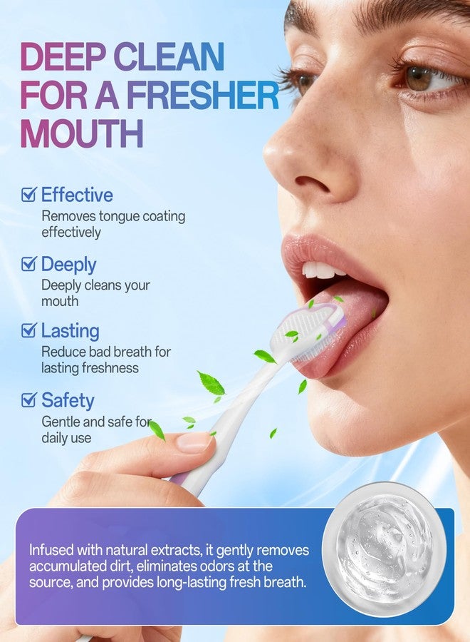 BodyAccel Silicone Tongue Cleaner for Adults, Soft & Gentle Tongue Brush and Scraper, Helps Remove Bad Breath, Flexible Non-Slip Handle for Comfortable Control - Image 2