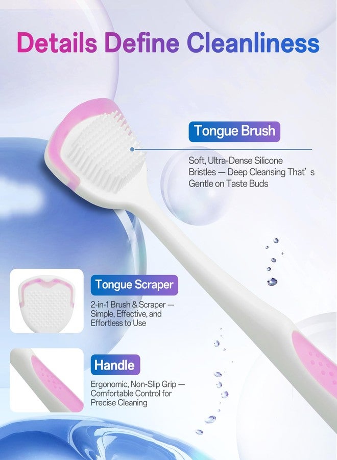 BodyAccel Silicone Tongue Cleaner for Adults, Soft & Gentle Tongue Brush and Scraper, Helps Remove Bad Breath, Flexible Non-Slip Handle for Comfortable Control - Image 3