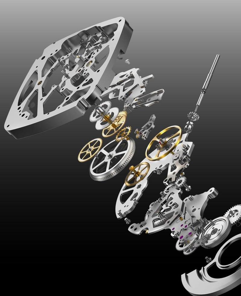 CIGA Design Z Series Hunter Automatic Mechanical Watch, Stainless Steel/Titanium Skeleton Square Luxury Timepiece, Ideal Gift for Men and Women - Image 5