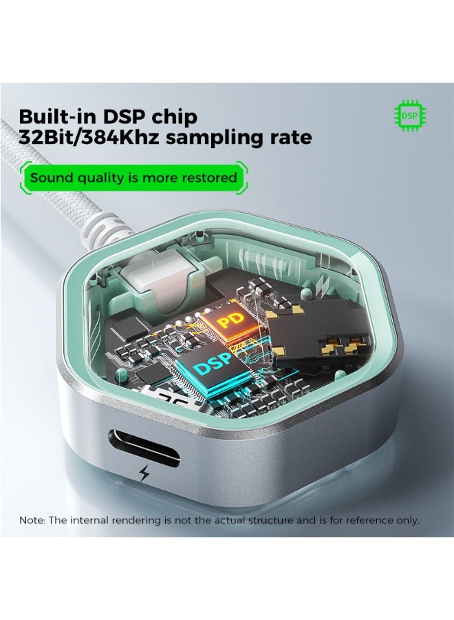 PLEXTONE GS1 Pro Gaming Adapter & Converter Dongle, 2-in-1 USB-C to 3.5mm AUX Audio Adapter with 60W Fast Charging, Hi-Res Earphone Sound Converter with Mic Support – Compatible with RedMagic, iPad, iPhone, Samsung, Android Phones, Laptops & Gaming Devices - Image 5