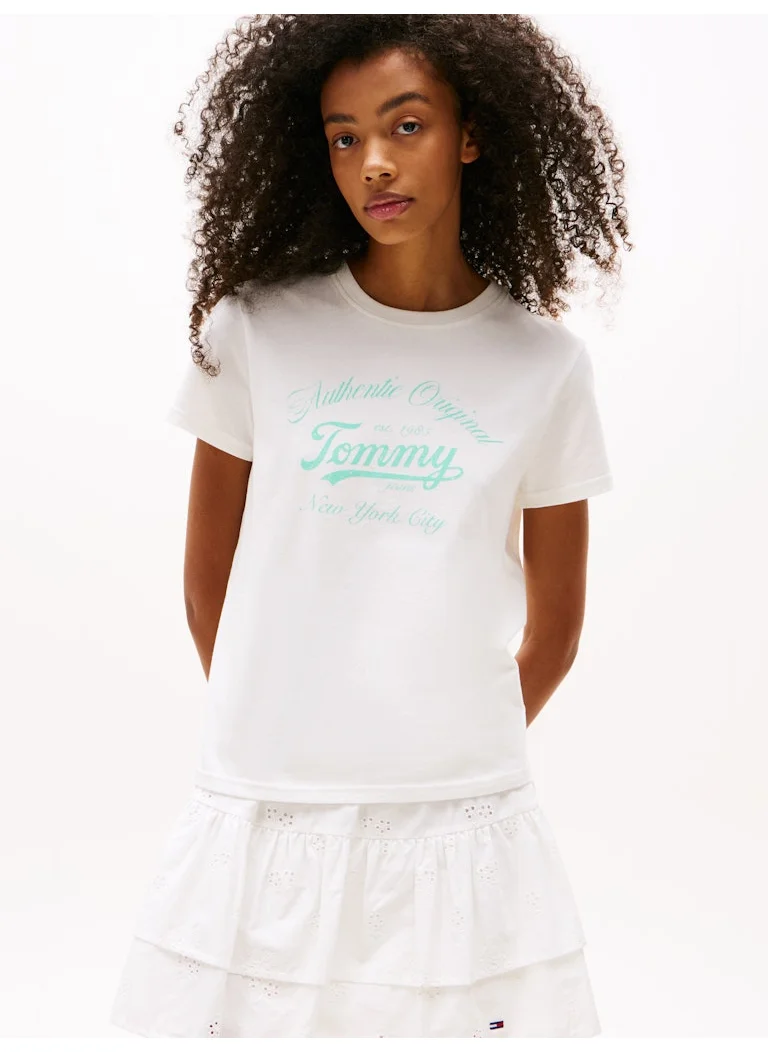 تومي جينز Graphic Crew Neck T-Shirt