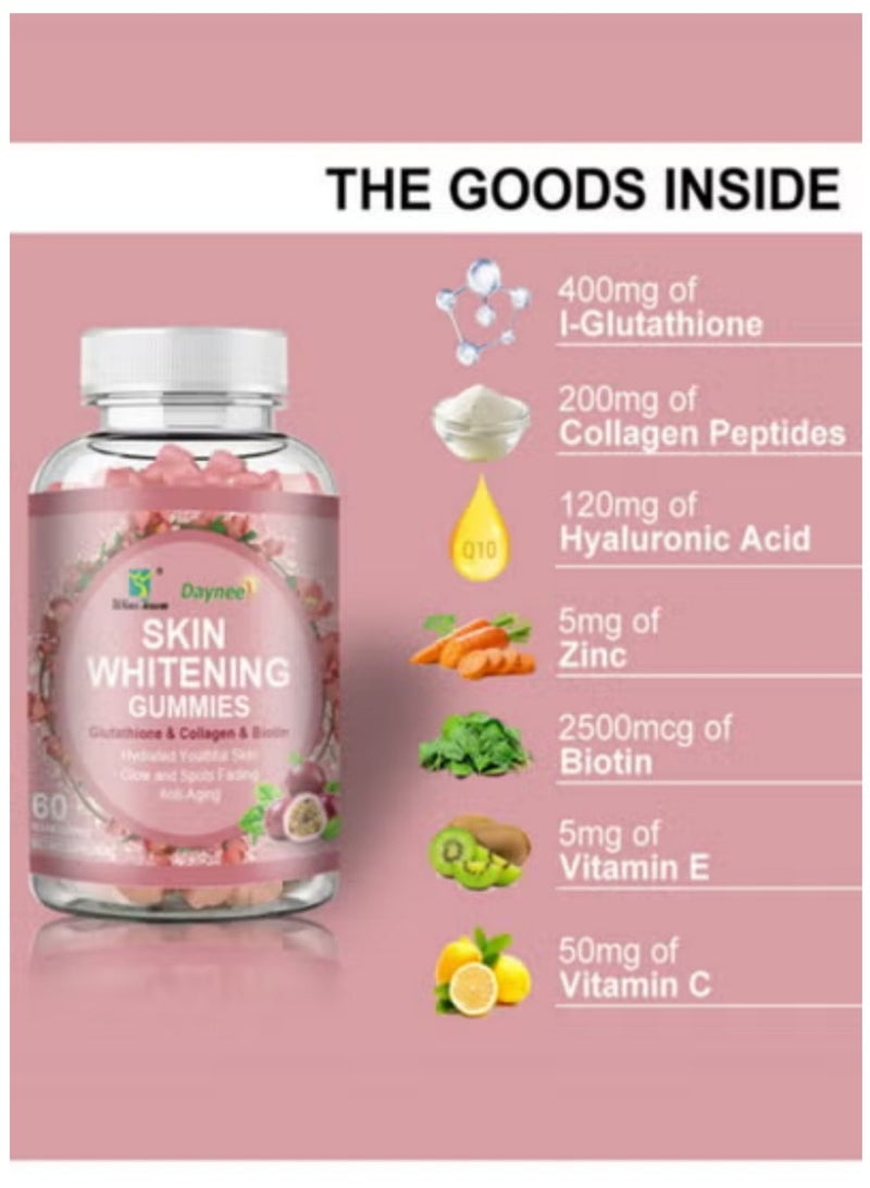 ديني حبيبات دايني المتقدمة مع الكولاجين والجلوتاثيون لتفتيح البشرة - ٦٠ علكة نباتية - Image 5