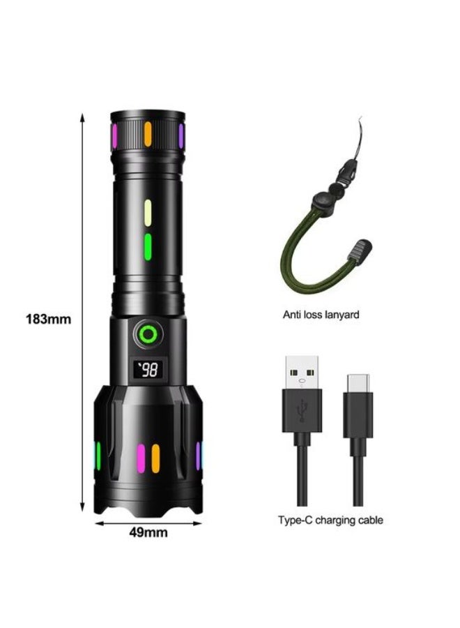 High Power Super Bright Rechargeable USB Torch – Zoomable LED Tactical Flashlight for Outdoor, Camping, Emergency Work Light - Image 2