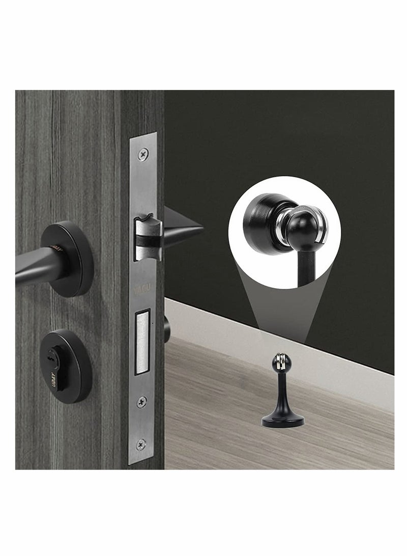 SYOSI Magnetic Door Stops Door Stopper Stainless Steel Magnetic Doorstop Brushed Satin Nickel, Black Wall Floor Mounted Door Holder Door Catch for Bedroom Bathroom Kitchen Home Office - Image 2