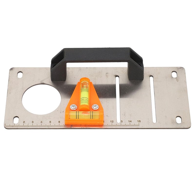 Stainless Steel Level Ruler, Measuring Marking Positioning Slot Template Construction Tool - Durable Rust Material, Clear Scale with Level, Ideal for Plumbing and - Image 1