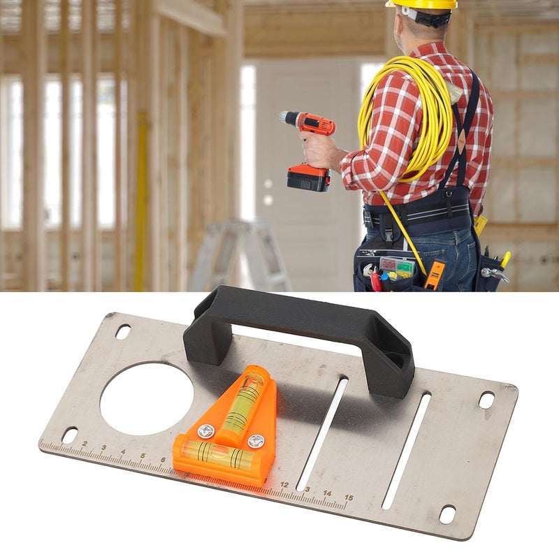 Stainless Steel Level Ruler, Measuring Marking Positioning Slot Template Construction Tool - Durable Rust Material, Clear Scale with Level, Ideal for Plumbing and - Image 5