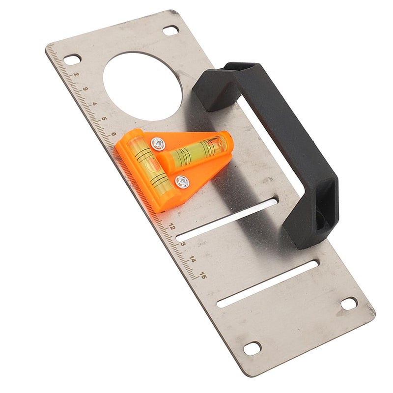 Stainless Steel Level Ruler, Measuring Marking Positioning Slot Template Construction Tool - Durable Rust Material, Clear Scale with Level, Ideal for Plumbing and - Image 3