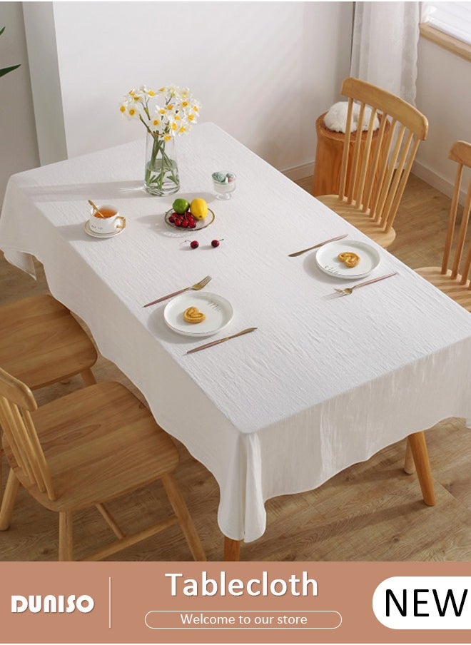 DUNISO - Rustic Style Cotton Linen Tablecloth Placemat For Kitchen Coffee Table Dining Table Wedding Party Tabletop Decoration 135*180CM - Image 1