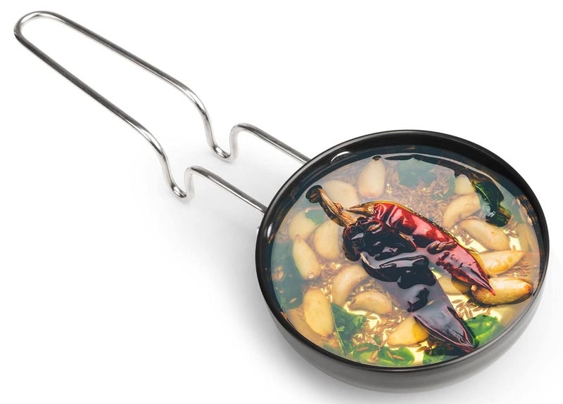 AGARO Elite Hard Anodised Tadka Pan, 11 cm Diameter, Stainless Steel Riveted Handle, 3mm Thick Plate, Vaghar/Chounk/Baghar Pan for Frying Dal/Spices, Gas Oven Compatible, Scratch Resistant - Image 1