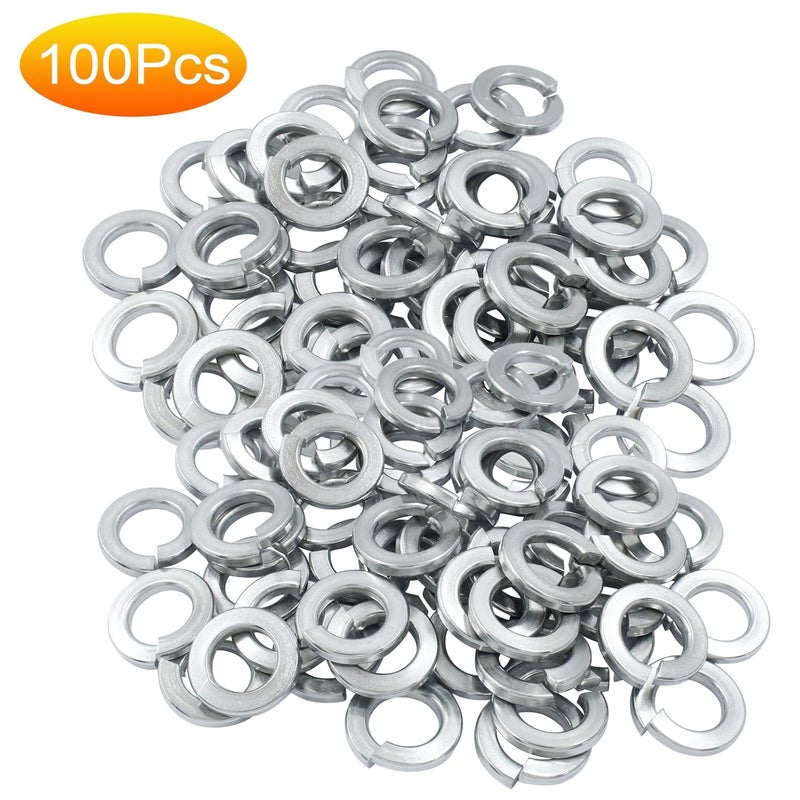BokWin 100 Pcs Spring Lock Washer M6 Stainless Steel Split Lock Washers(Silver) - Image 2