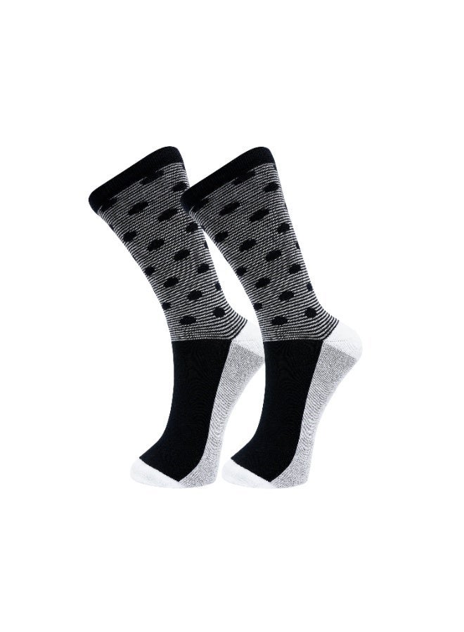 White Leaf Diabetic Medical Health Care Socks, Black - 1 Pack Antibacterial, Silver Freshness, Soft Cotton, Non-Drying Unisex - Image 1