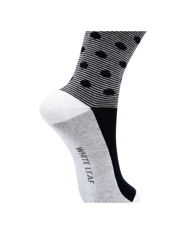 White Leaf Diabetic Medical Health Care Socks, Black - 1 Pack Antibacterial, Silver Freshness, Soft Cotton, Non-Drying Unisex - Image 4