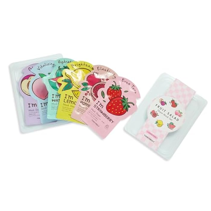 TONYMOLY Fruit Salad Sheet Mask Set – 6 Hydrating & Brightening Korean Face Masks with Vitamin C & Antioxidant Fruit Extracts for Radiant, Glowing, Nourished Skin – K-Beauty Self Care & Gift Set - Image 4