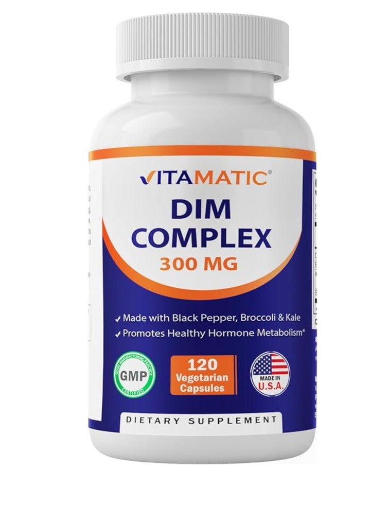 Vitamatic DIM Supplement Complex for Women & Men 300mg  120 Veg Capsules