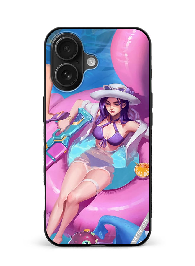 VR CREATIVE Protective Case Cover For Apple iPhone 16 Plus Caitlyn Pool Party League Of Legends Design Multicolour
