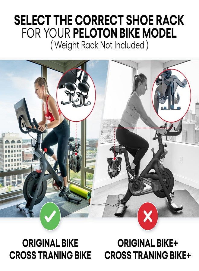 حامل أحذية معدني TrubliFit لدراجة Peloton، لا يتوافق مع Bike+، يتسع لزوجين من أحذية Peloton، علاقة وحامل أحذية موفر للمساحة، ملحقات لحزمة Peloton الأصلية المكونة من قطعتين - Image 2