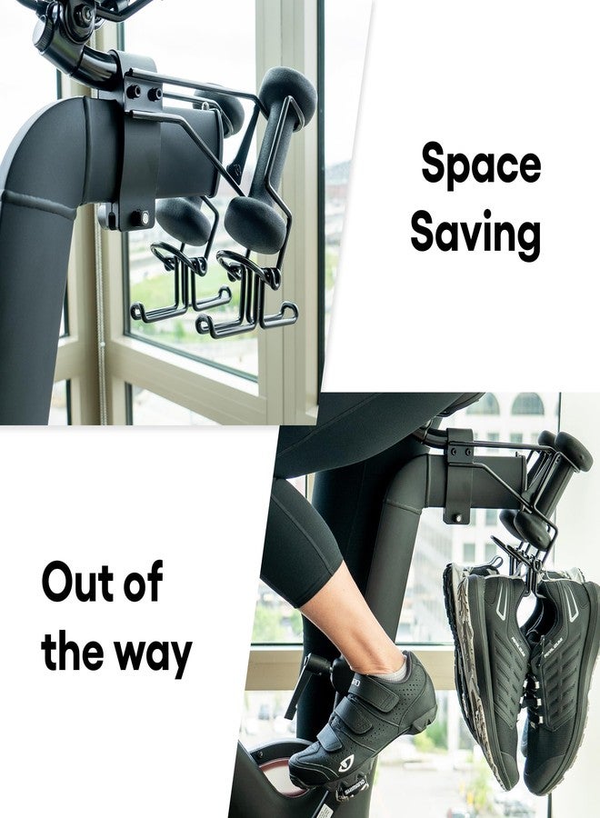 حامل أحذية معدني TrubliFit لدراجة Peloton، لا يتوافق مع Bike+، يتسع لزوجين من أحذية Peloton، علاقة وحامل أحذية موفر للمساحة، ملحقات لحزمة Peloton الأصلية المكونة من قطعتين - Image 5