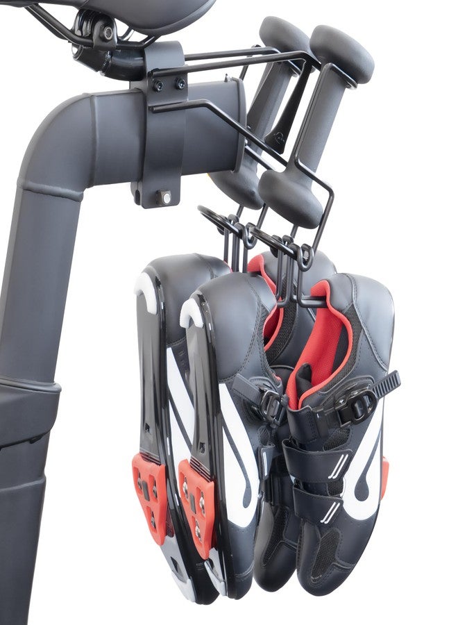 حامل أحذية معدني TrubliFit لدراجة Peloton، لا يتوافق مع Bike+، يتسع لزوجين من أحذية Peloton، علاقة وحامل أحذية موفر للمساحة، ملحقات لحزمة Peloton الأصلية المكونة من قطعتين - Image 1