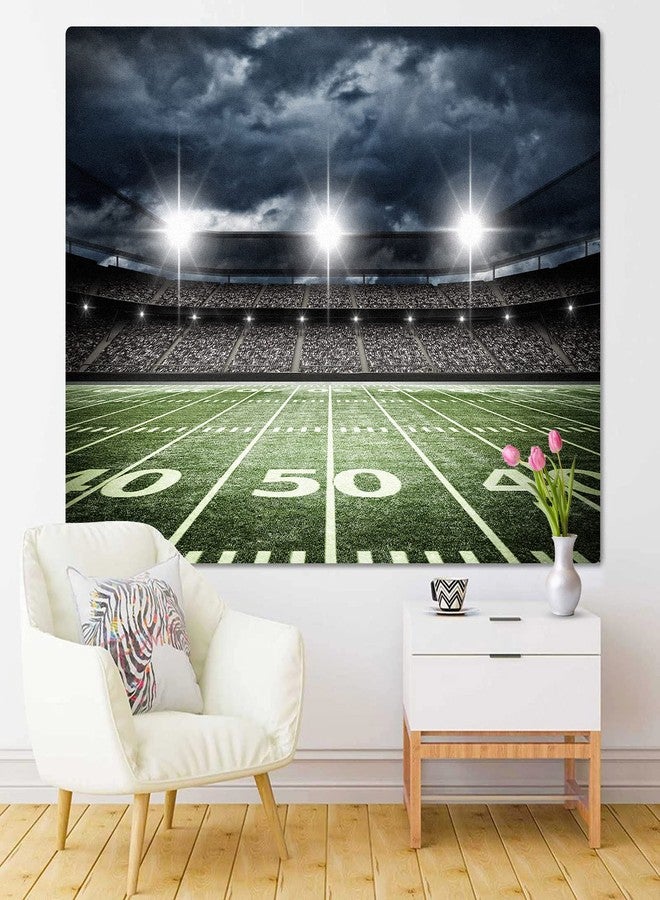 Emvency Tapestry Stadium Football Stadium Field Light Night Football Turf Home Decor Wall Hanging for Living Room Bedroom Dorm 50x60 Inches - Image 4