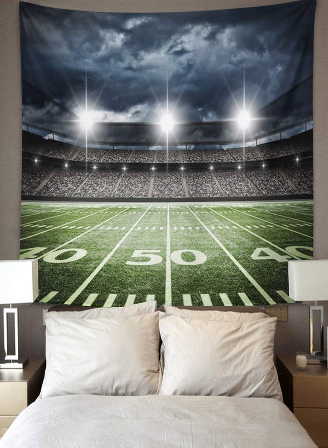 Emvency Tapestry Stadium Football Stadium Field Light Night Football Turf Home Decor Wall Hanging for Living Room Bedroom Dorm 50x60 Inches - Image 5