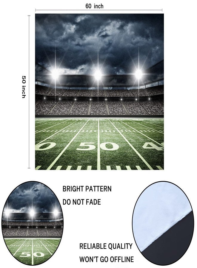 Emvency Tapestry Stadium Football Stadium Field Light Night Football Turf Home Decor Wall Hanging for Living Room Bedroom Dorm 50x60 Inches - Image 2