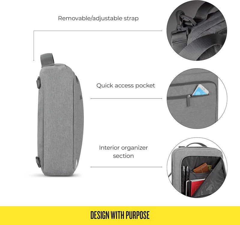 Solo Solo New York ReUtilize Hybrid Backpack Briefcase Grey - Image 3