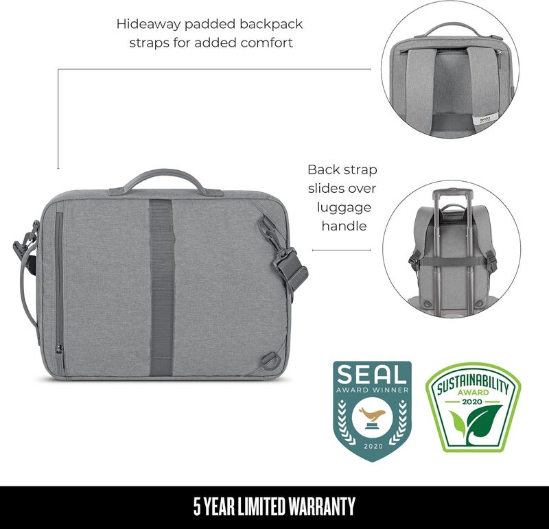 Solo Solo New York ReUtilize Hybrid Backpack Briefcase Grey - Image 4