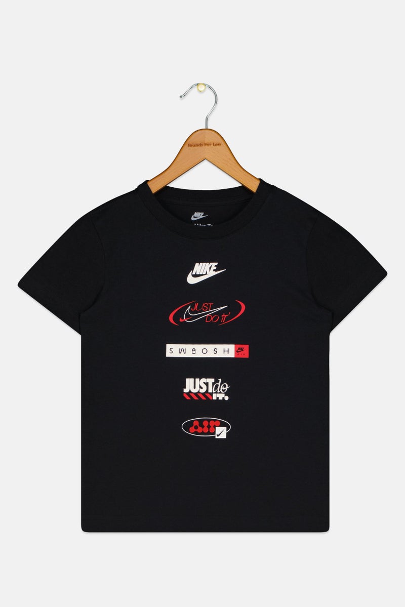 Nike Kids Boy Graphic Print Short Sleeve Outdoor T-Shirt, Black - Image 2