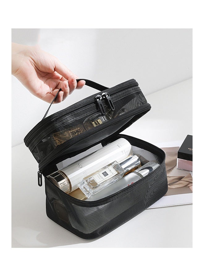 حقيبة تخزين مكياج السفر المقاومة للماء للنساء طبقات مزدوجة حقيبة مستحضرات التجميل حقيبة منظم السفر حقيبة أدوات الزينة لإكسسوارات مستلزمات الشامبو مستلزمات النظافة - Image 2