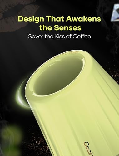 Cocinare KissCup Ceramic Espresso Cup – 2.2oz Demitasse Cup for Espresso, Pour-over coffee & Tea, Lime Green, Ceramic Collection - Image 3