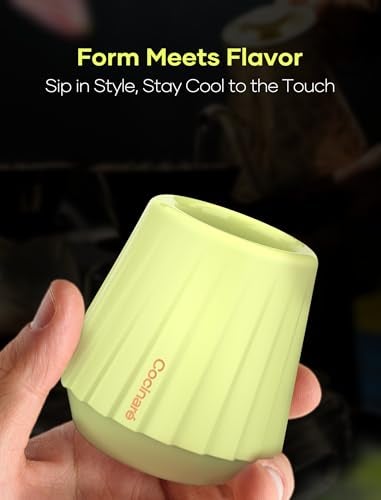 Cocinare KissCup Ceramic Espresso Cup – 2.2oz Demitasse Cup for Espresso, Pour-over coffee & Tea, Lime Green, Ceramic Collection - Image 5