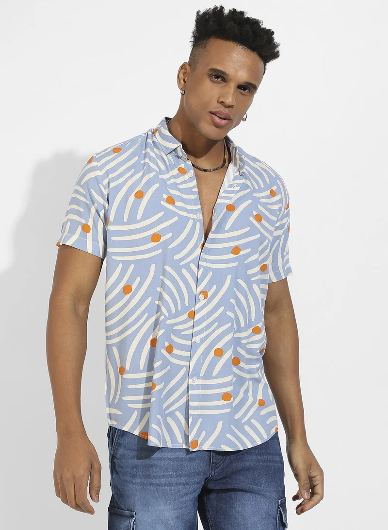 Instafab Plus Abstract Print Shirt