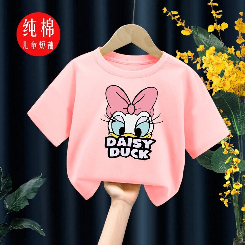 E-Commerce Children'S Wear Maggie Duck Cotton Short-Sleeved Cartoon Pattern Printed T-Shirt Casual Crewneck Top For Boys And Girls - Image 1