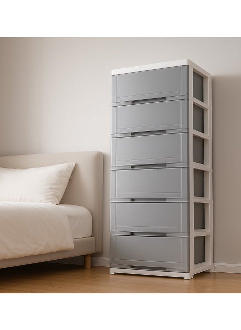 Chest of 6 Drawers Grey  56×41×131 cm