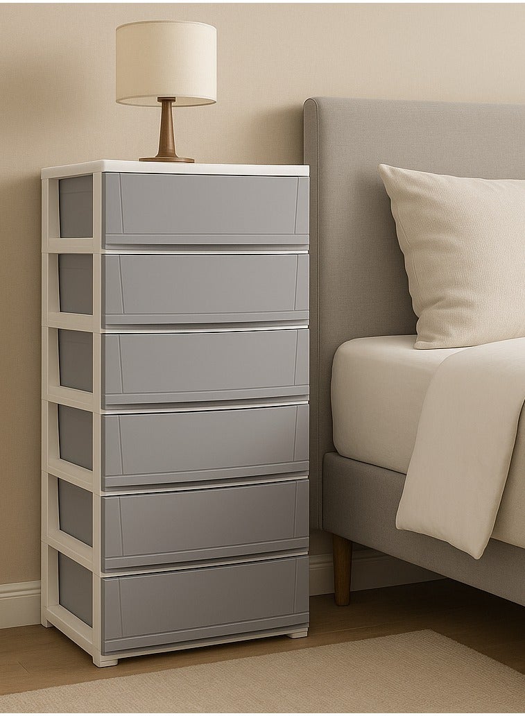 المفرج أدراج تخزين بلاستيك 6 طوابق متعددة الاستخدامات  56×41×131 سم - Image 1