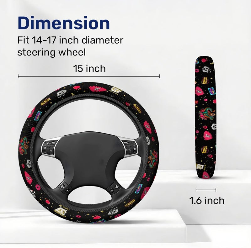 GENANY Royal Cat Steering Wheel Cover, Non Slip Polyester Car Wheel Protector for Car SUV Truck, Universal 15 Inch - Image 2