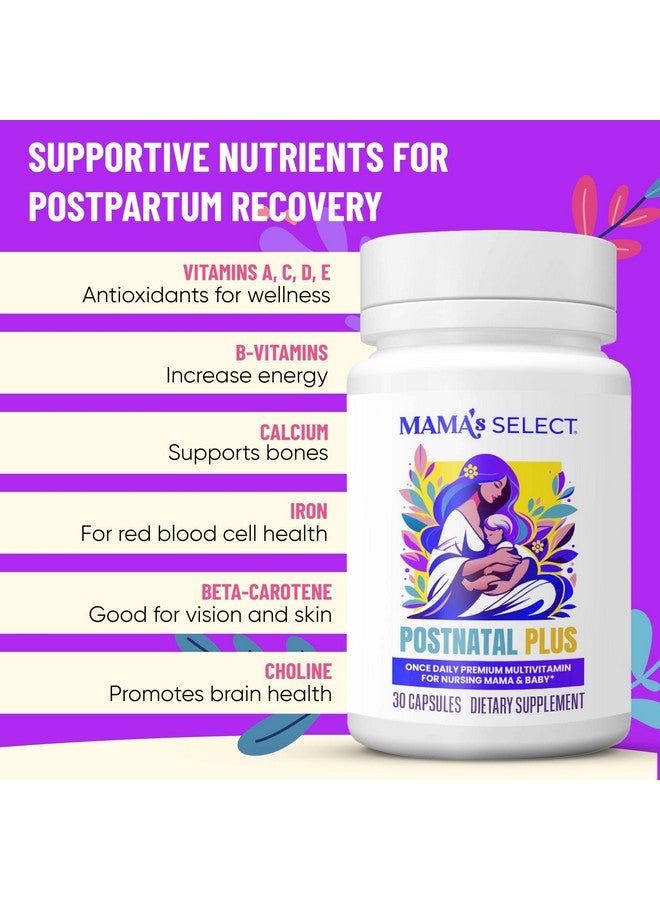 Mama's Select Postnatal Vitamins - Boosts Hair Recovery, Milk Supply, & Wellness - Allergen-Free, Vegan, MTHFR Friendly, Methylated Folate & B Vitamins, Easy-to-Swallow, No Biotin - 30 Capsules - Image 4