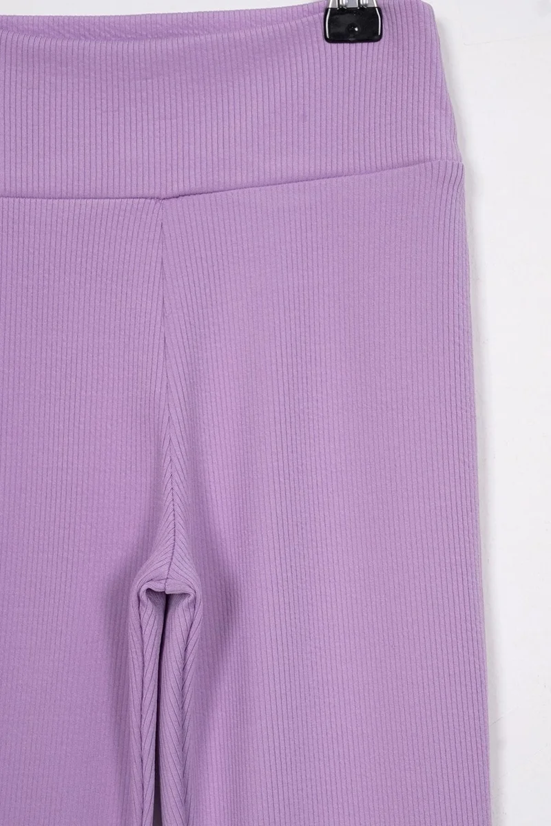 Zepkids High Waisted Bell-bottomed Lilac Colored Girls Leggings