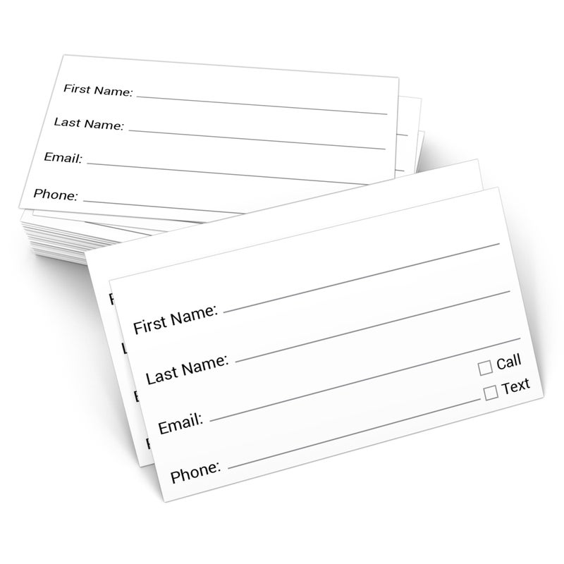 321Done Contact Cards, Made in USA - 3.5x2, Client Profile Card for Small Businesses, Stores, Spa, Salon, Customer Information Sheet, White - Set of 50 - Image 1