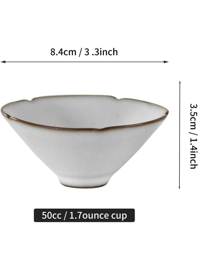 GOLD MANTIS Elegant Moon White Ru Kiln Ceramic Tea Cup - 50ml / 1.7oz - Premium Porcelain Tea Cup for Green Tea, Black Tea, Craft Tea - Dishwasher and Microwave Safe - Occasions - Image 4