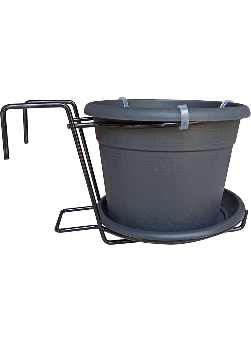 أيدل وعاء زهور معلق مثالي 20 سم - معلق إترسكو - وعاء بلاستيكي سعة 3.2 لتر مع خطاف للبلكونة والحديقة والنباتات الداخلية والخارجية - سلة معلقة زخرفية متينة - مصنوعة في إيطاليا - من إنتاج إيديل - Image 1