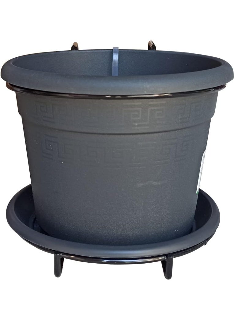 أيدل وعاء زهور معلق مثالي 20 سم - معلق إترسكو - وعاء بلاستيكي سعة 3.2 لتر مع خطاف للبلكونة والحديقة والنباتات الداخلية والخارجية - سلة معلقة زخرفية متينة - مصنوعة في إيطاليا - من إنتاج إيديل - Image 5