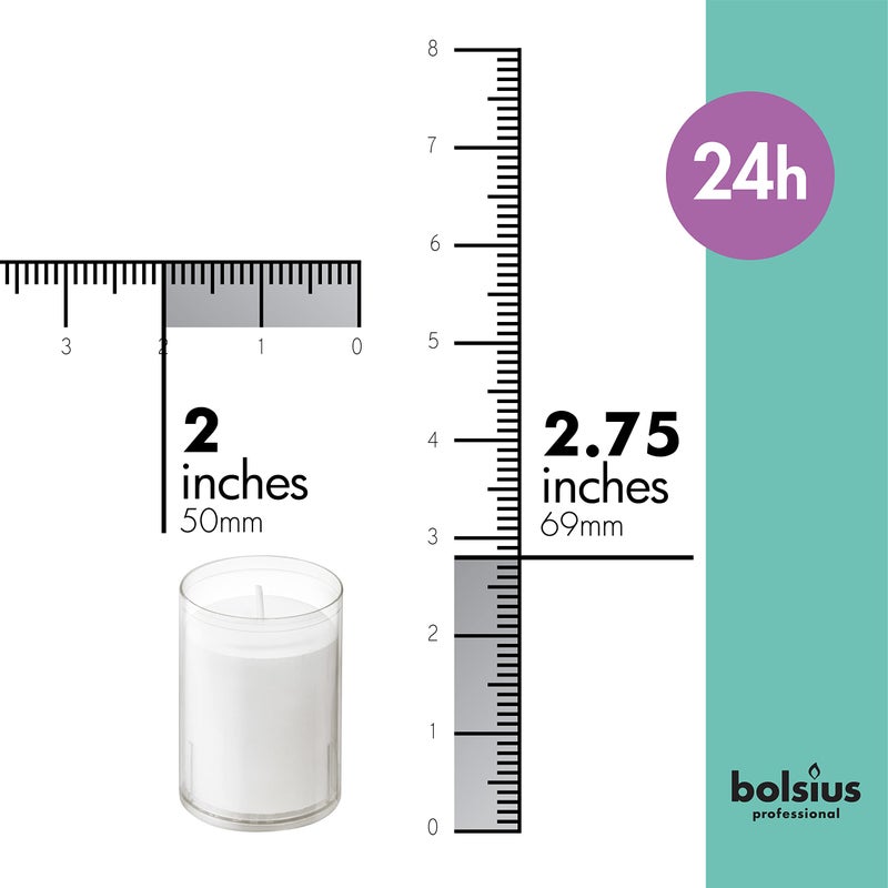 BOLSIUS 24 Hour Votive Candles - 20 Pack Restaurant Candles in Clear Unbreakable Plastic Cups - Premium European Quality - Unscented Smokeless Relight, Birthday, Party & Wedding Candles - Image 2