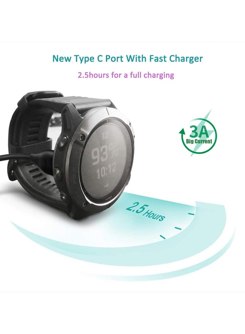 erorex Type C to Garmin Watch Charger Cable, Compatible with Garmin Fenix 6 6S 6X Pro,Fenix 5 5S 5X Plus, USB C Data Sync Charging Cable for Forerunner 745 935 945 45 45S and More - Image 2