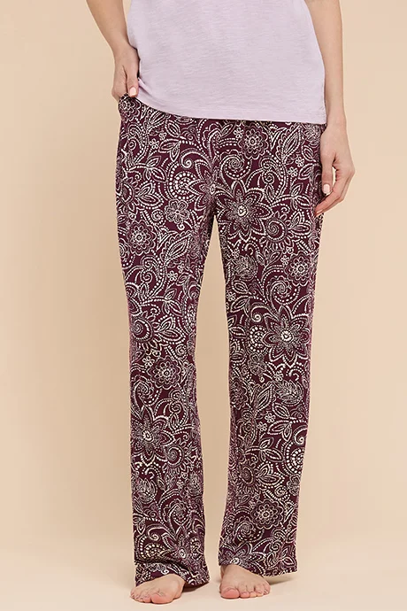 R&B Patterned Lounge Pants with Drawstring Waist