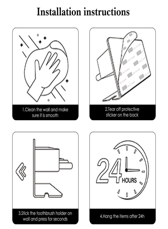 Linkidea Wall Mount Toothbrush Holder for Shower, 4 Slot Stainless Steel Adhesive Toothbrush and Toothpaste Hanger, Organizer Compatible with Colgate Extra Clean, Oral-B CrossAction(Silver) - Image 5