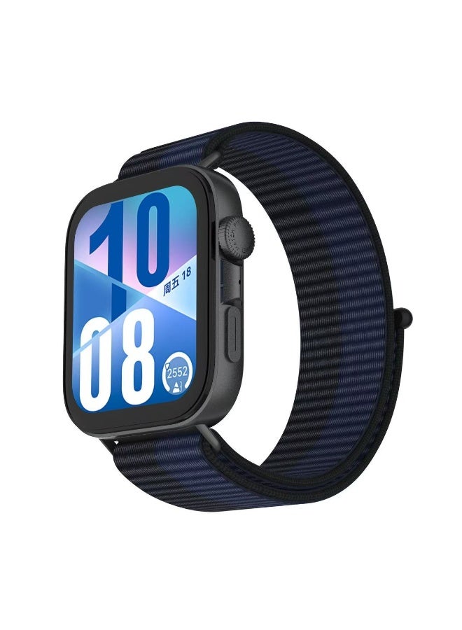 DKNG 3PCS Huawei Watch Fit 4 Pro / Fit 4 / Fit 3 Pro Nylon Strap Replacement Strap Black // Deep Sea Blue / Sky Grey - Image 4