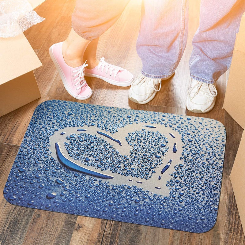 Status Contract Status Super Soft Anti Slip Heart Shape Bath Mat/Door Mat/Bathroom/Bedroom/Living/Gifting/Valentine's Day Gift Mat/Couple Gift/Birthday Gift/Home Decoration/Loved Ones 15" x 23" (Pack of 1) - Image 1